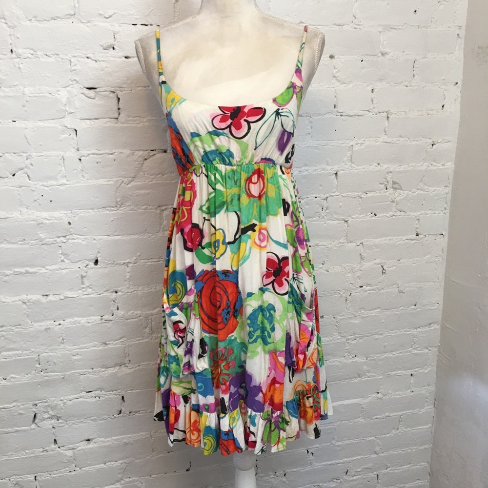 Jams World Just for fun ruffle hem sundress spaghetti strap floral size s